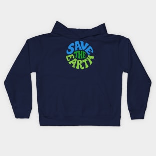 Vintage 1960's Save The Earth Text (Color) Kids Hoodie